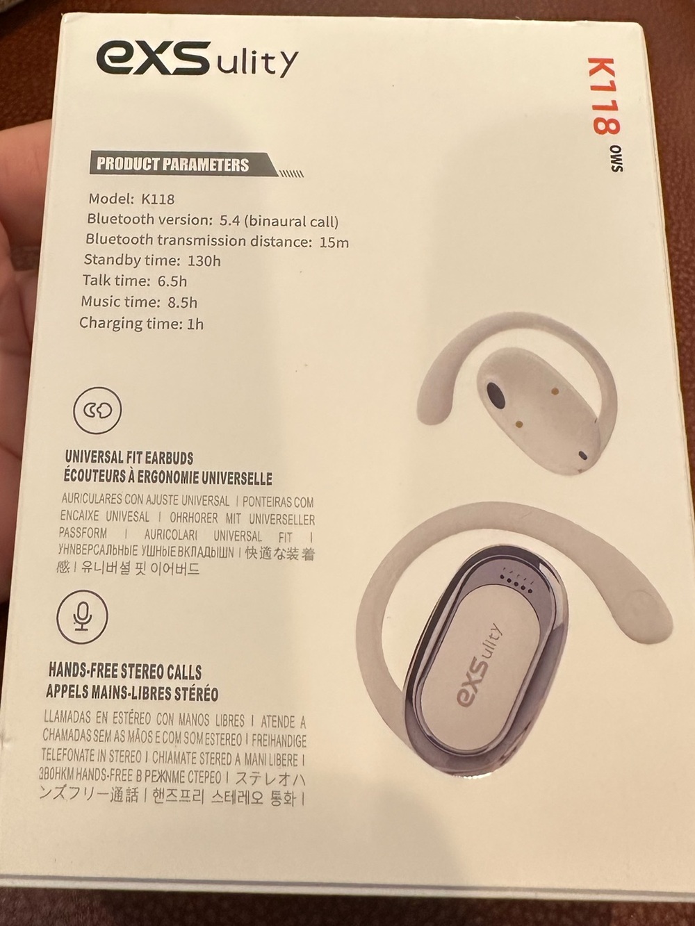 Exsulity K118 OWS (Open Wireless Stereo) Bluetooth Earbuds in White NIB - Picture 2 of 3